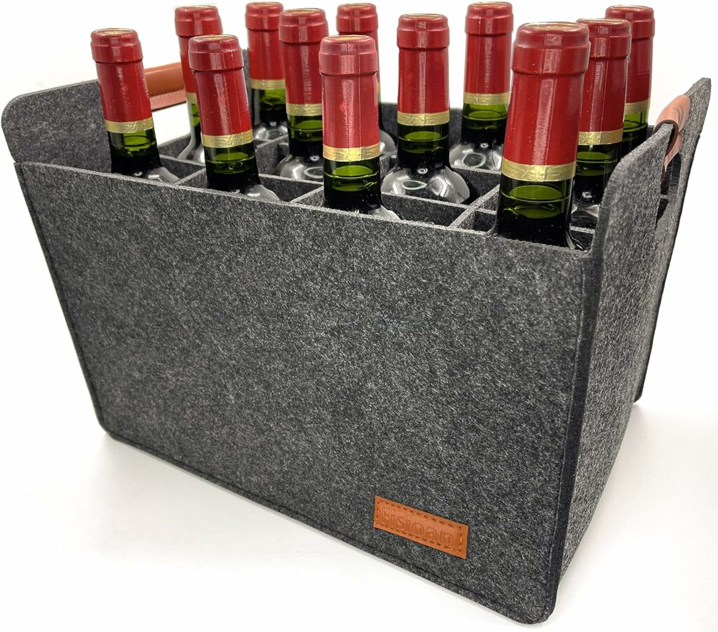 12 Bottle Wine Carrier Carry Case Glasses Vacation Picnic Dinner Party Travel Storage Organizers for Toys, Shelves, Clothes