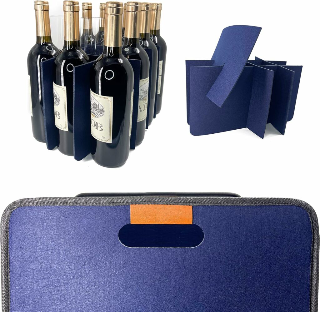 12 Bottle Wine Carrier Carry Case Glasses Vacation Picnic Dinner Party Travel Storage Organizers for Toys, Shelves, Clothes