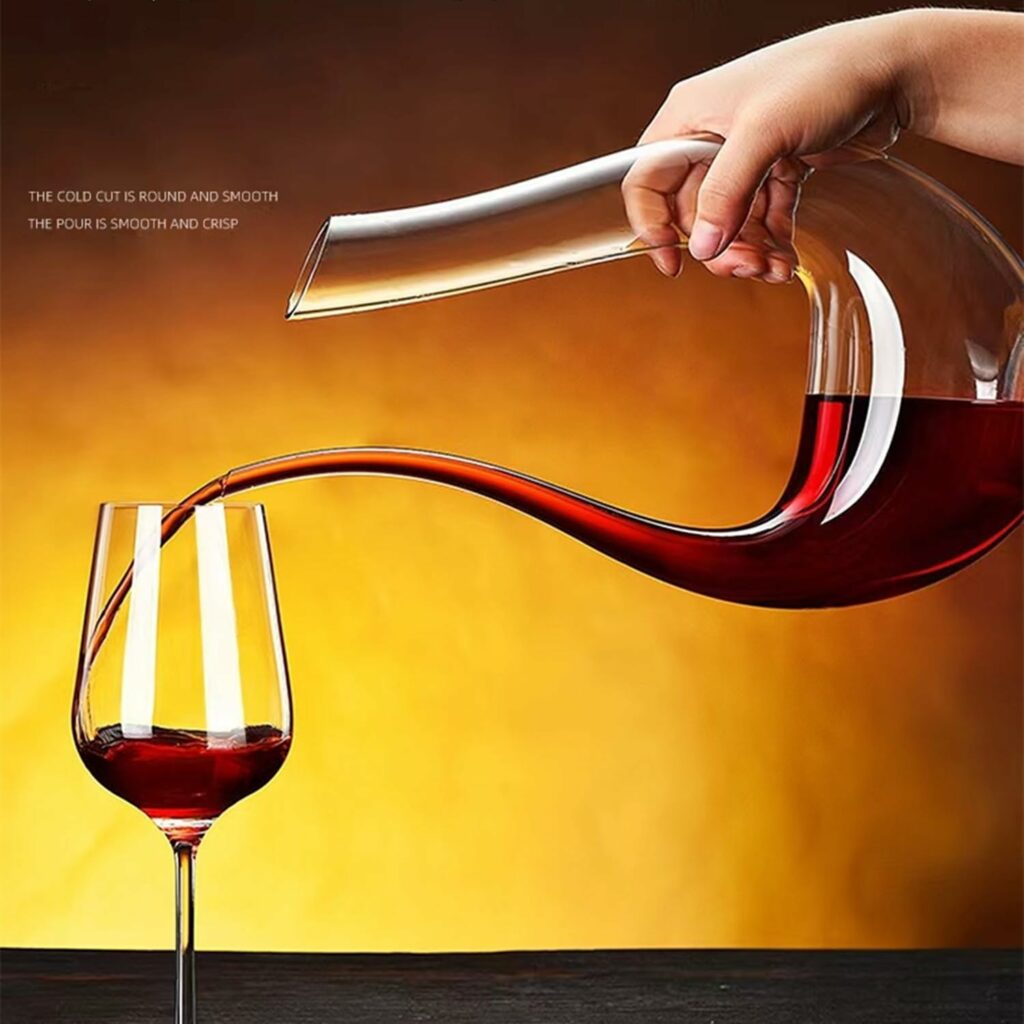 DH Swan Wine Decanter,U Shape Design Wine Carafe,100% Lead-free Crystal Red Wine Decanters, Wine Aerator Wine Accessories Wine Gift with Luxury Packaging