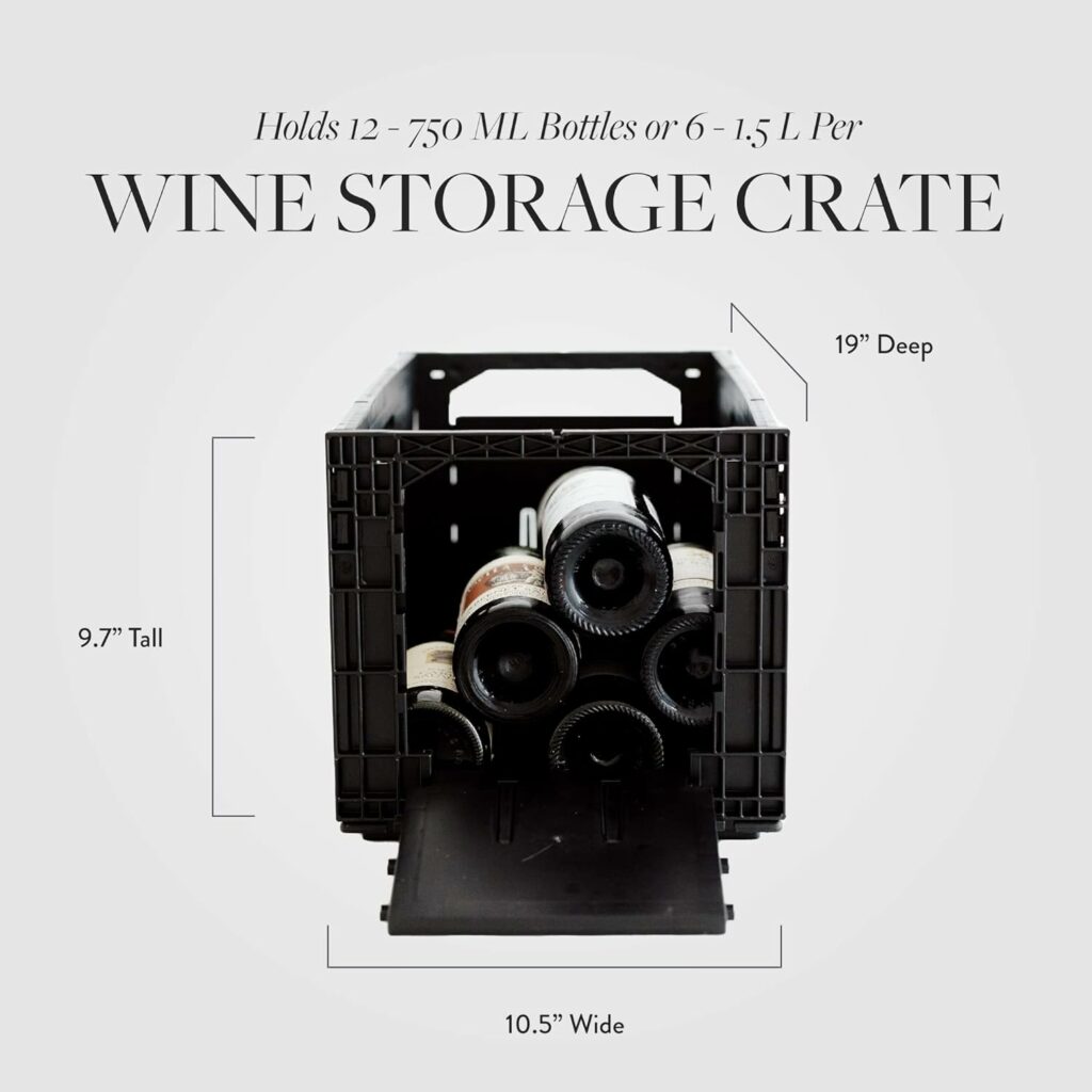 Flexible Wine Storage System for Wine Collectors | Front and Rear Access Door | Stackable Storage Solution | 3 Separate Weinbox Storage Crates | Hold Up To 36 Bottles | Works with All Bottle Shapes