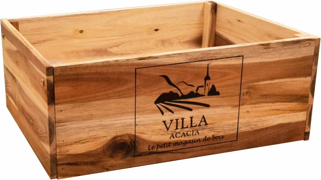 Large Wooden Wine Crate, Holds a Dozen Wine Bottles for Storage and Display