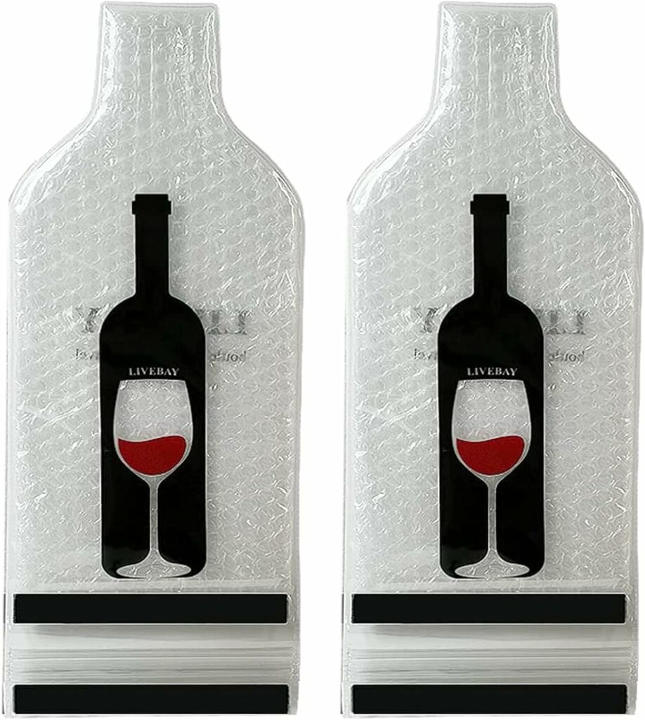Reusable Wine Bag for Travel, Wine Travel Protector Bottle Travel Sleeve Case for Airplane, Car, Cruise Protection Luggage Leak-Proof Safety Impact Resis,2 Pack