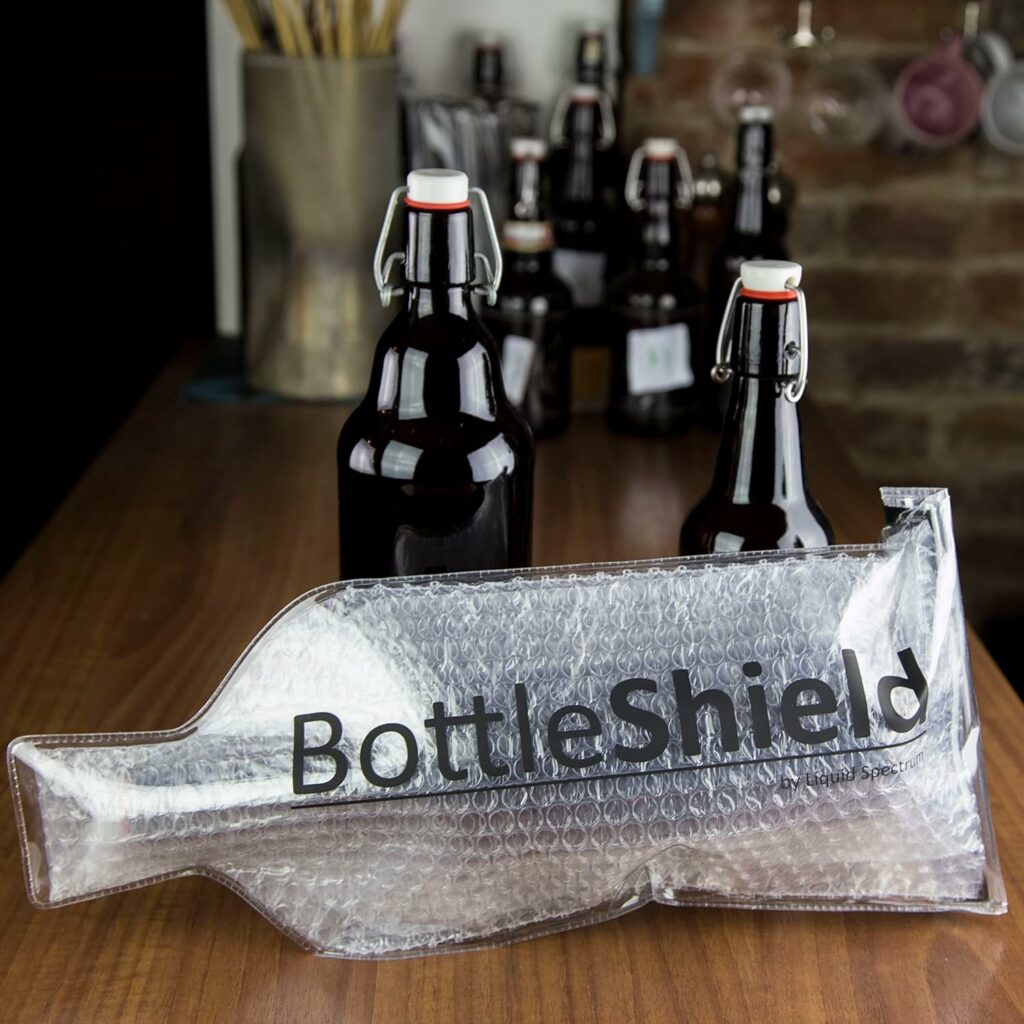 Reusable Wine Protector Travel Bag by Bottle Shield (3-pack) - Unbreakable Bottle Shipping Sleeve, Leak Proof Double Layer Wine Bubble Wrap Sleeve | Travel Wine Bags for Suitcase Luggage