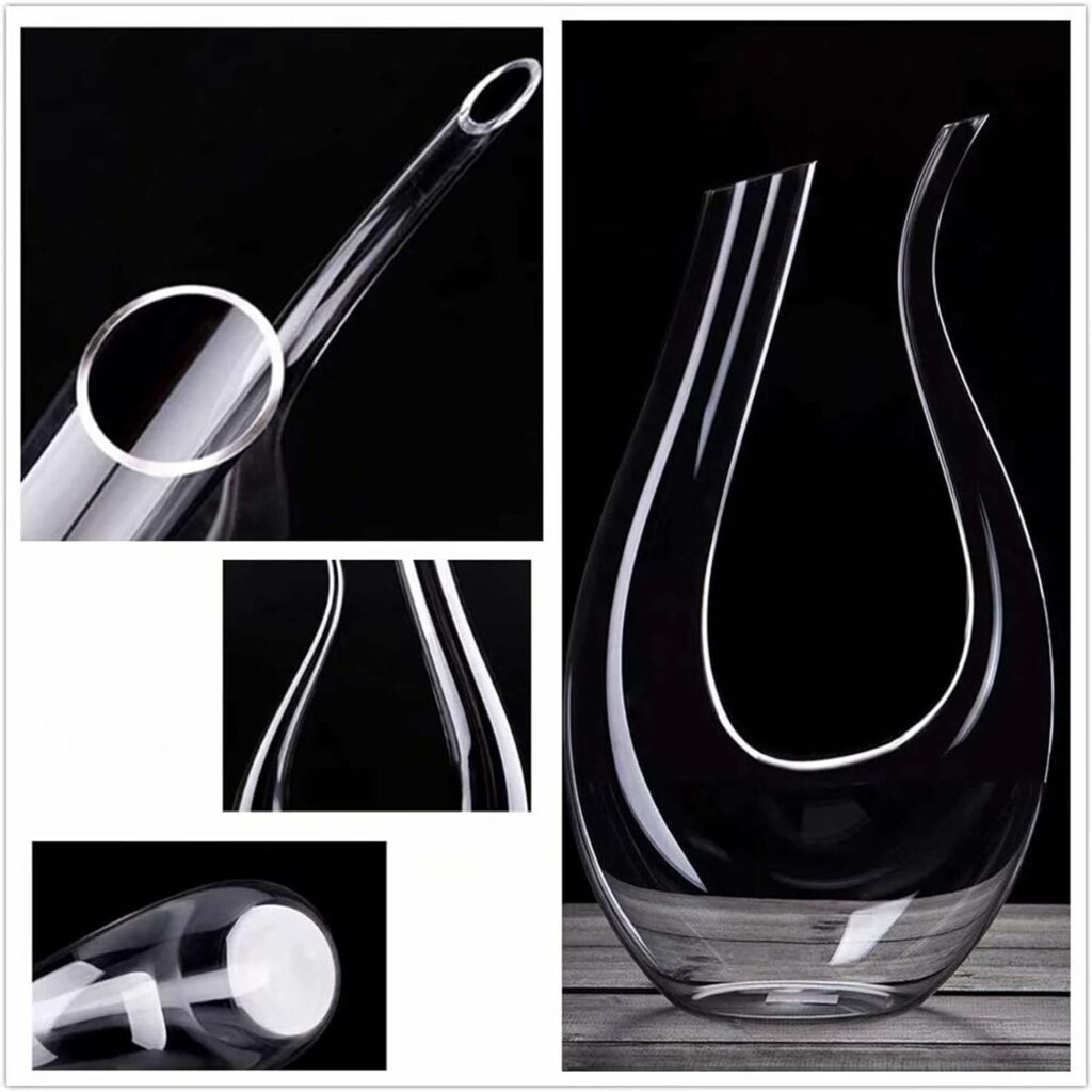 Wine Decanter,Hand-Blown Crystal Glass Wine Carafe,Lead-free Crystal Glass Wine Gift Set Accessories 1500ML