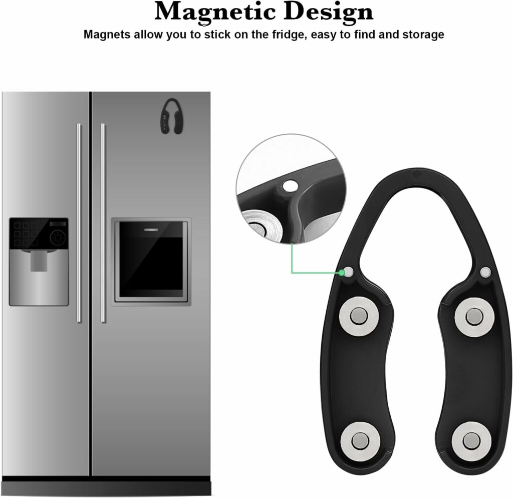 Wine Foil Cutter Magnetic Design [2 Pieces], 4 Stainless Blades Foil Remover Wine Bottles Opener Accessory, Removes Foil Top Effortlessly with Gift Box for Wine Lovers, Black